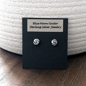 NWT 925 Sterling Silver Round Knot Stud Post Earrings! Hypoallergenic! NEW!